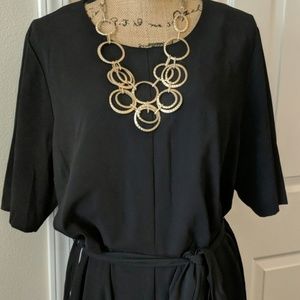 Vera Wang Jumpsuit Tuxedo Leg Details